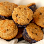 {A Kitchen Addiction} Chocolate Chip Yogurt Oat Muffins - low-fat & low-sugar!