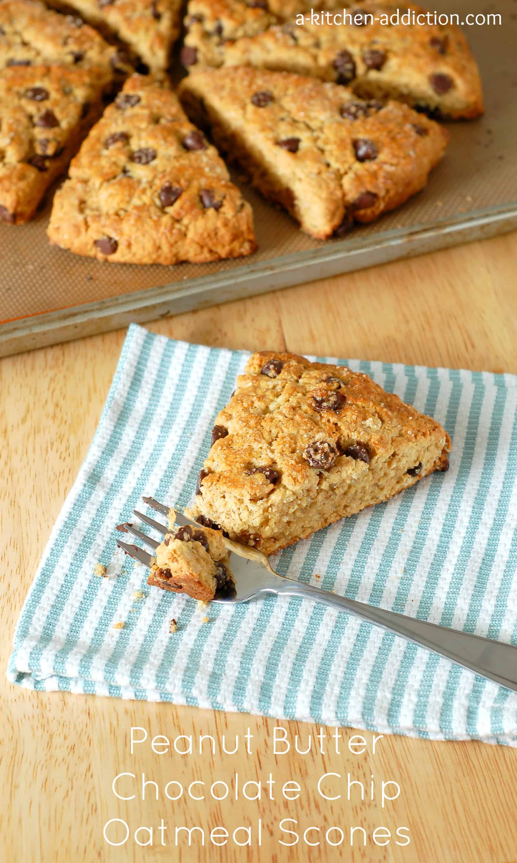 Peanut Butter Chocolate Chip Oatmeal Scones A Kitchen Addiction