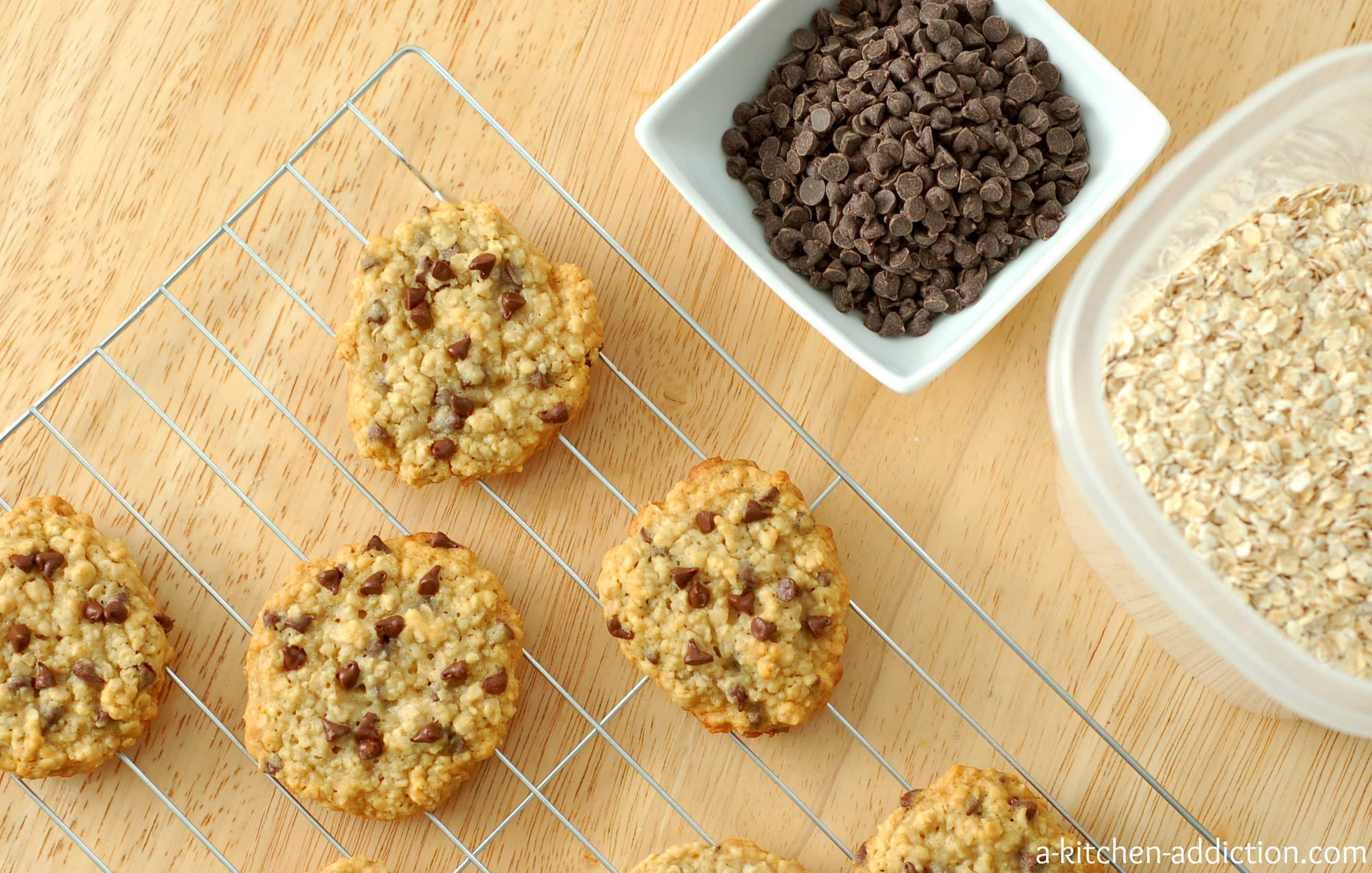 Chocolate Chip Honey Oatmeal Cookies A Kitchen Addiction