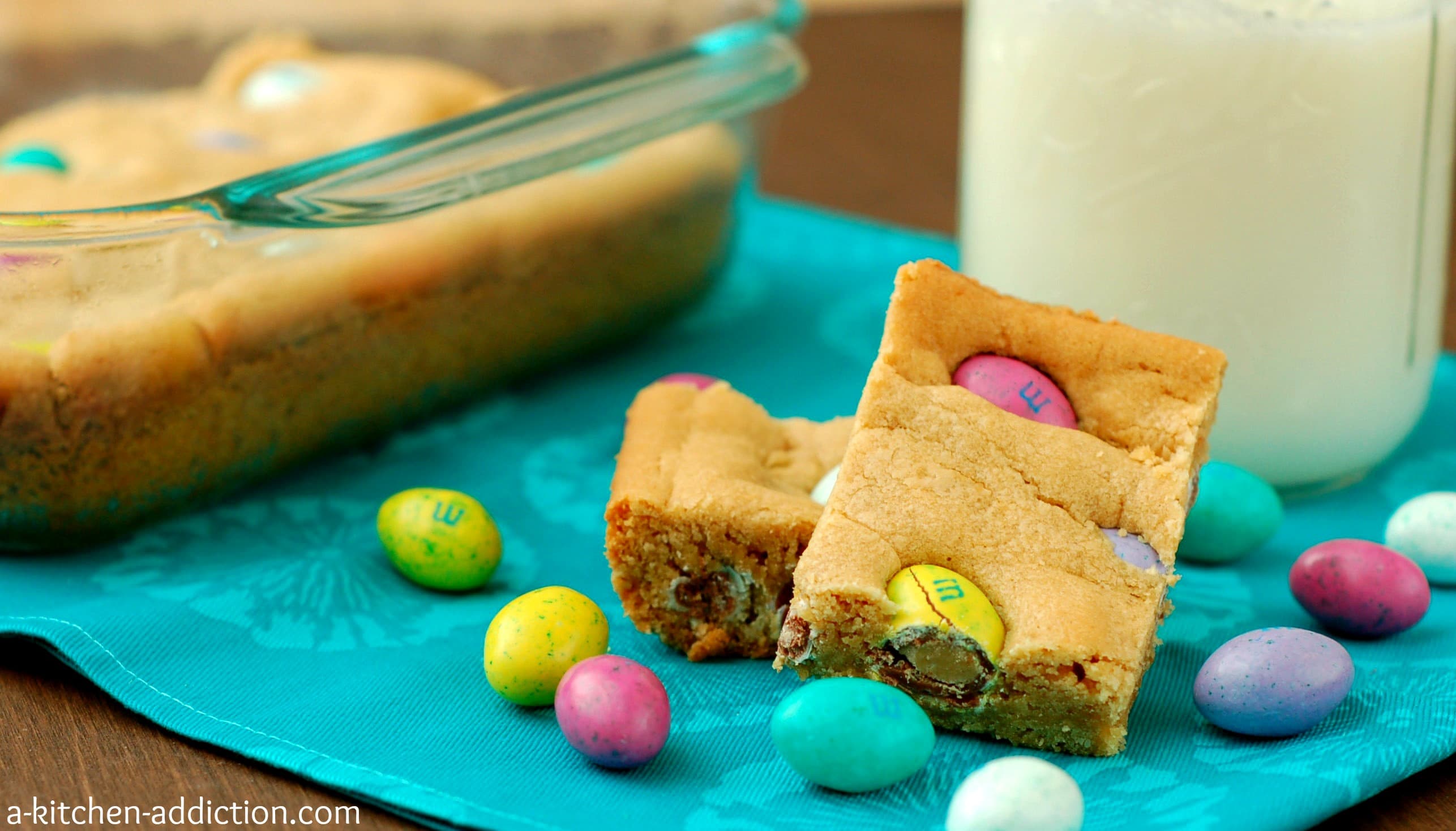 Peanut Butter M&M Cookie Bars A Kitchen Addiction