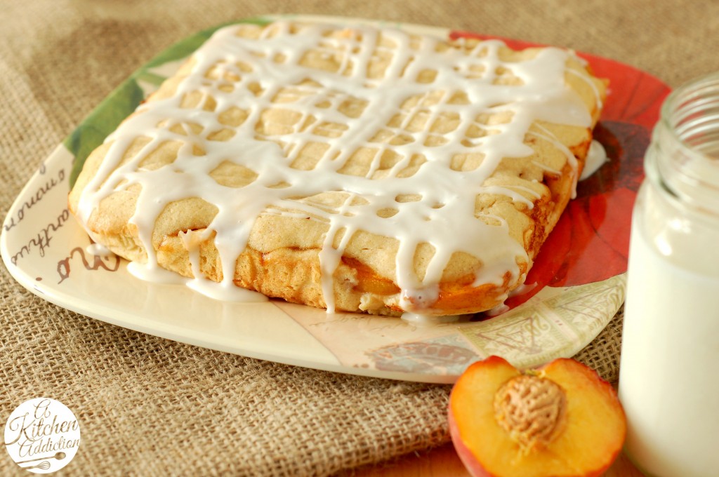 Peaches and Cream Cake Recipe l www.a-kitchen-addiction.com Peaches and Cream Cake Recipe l www.a-kitchen-addiction.com