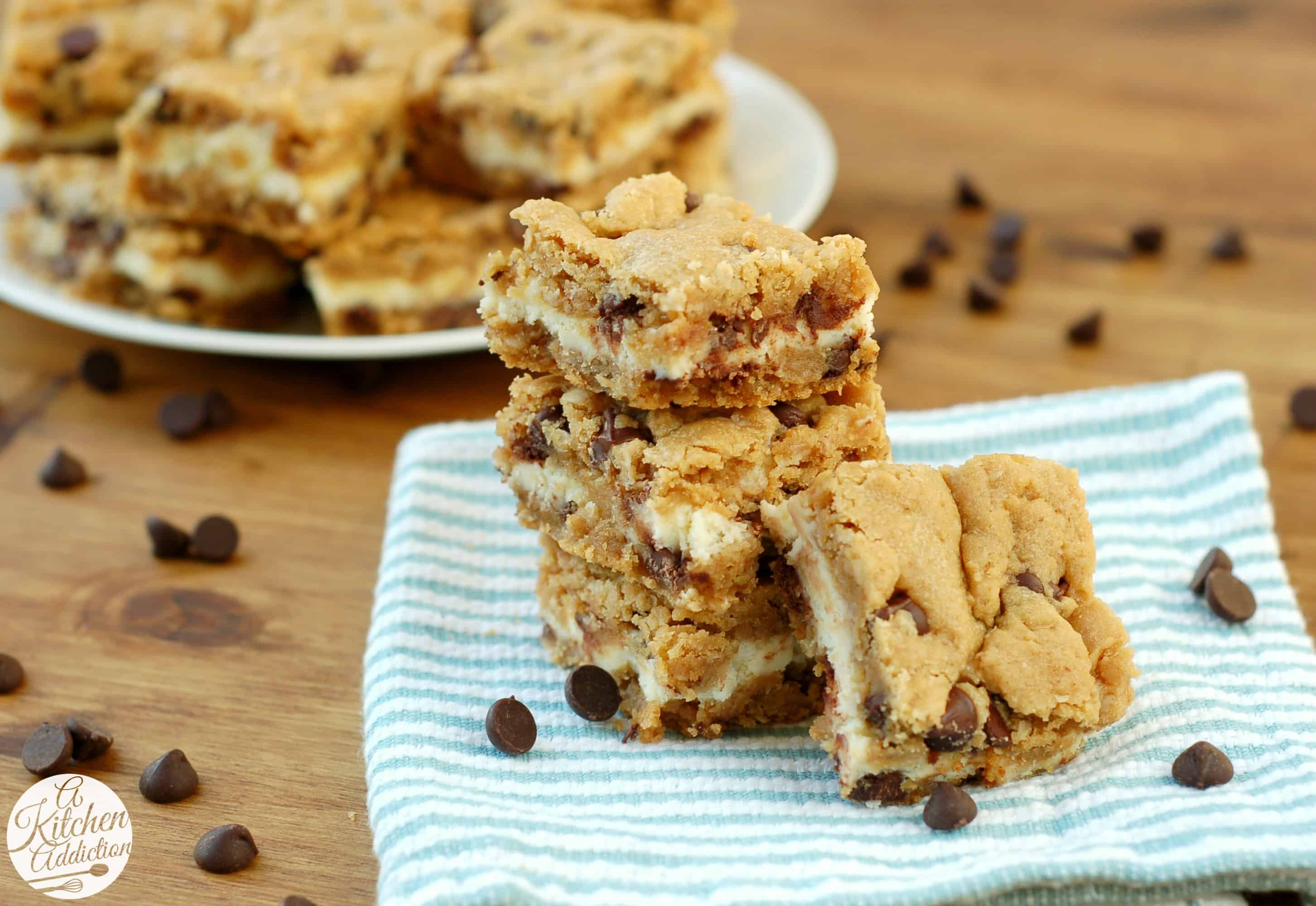Peanut Butter Chocolate Chip Cheesecake Bars A Kitchen Addiction