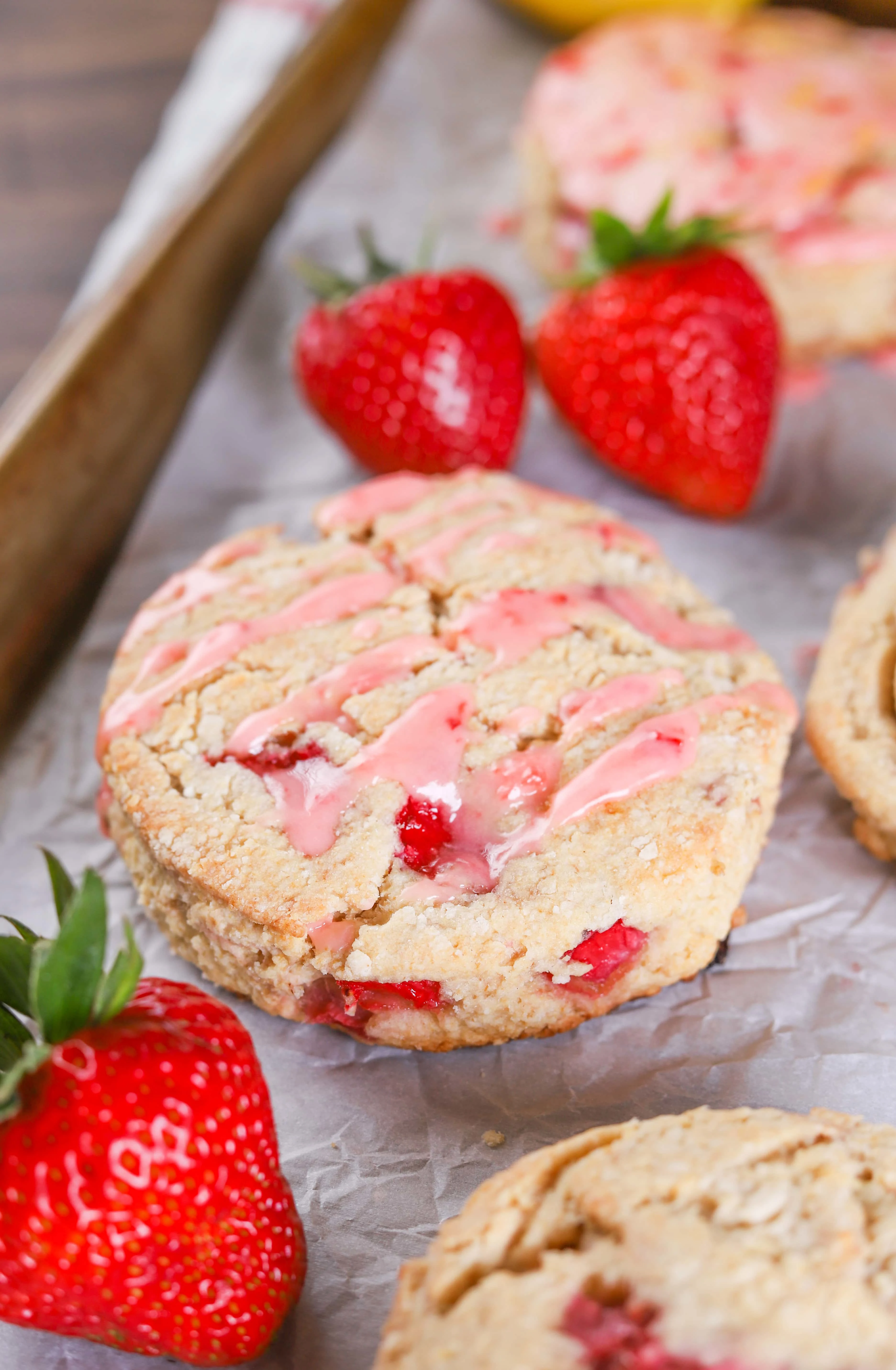 Fresh Strawberry Scones Recipe from A Kitchen Addiction