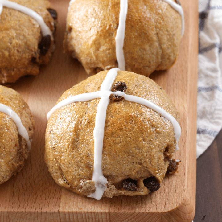 Whole Wheat Hot Cross Buns Recipe from A Kitchen Addiction