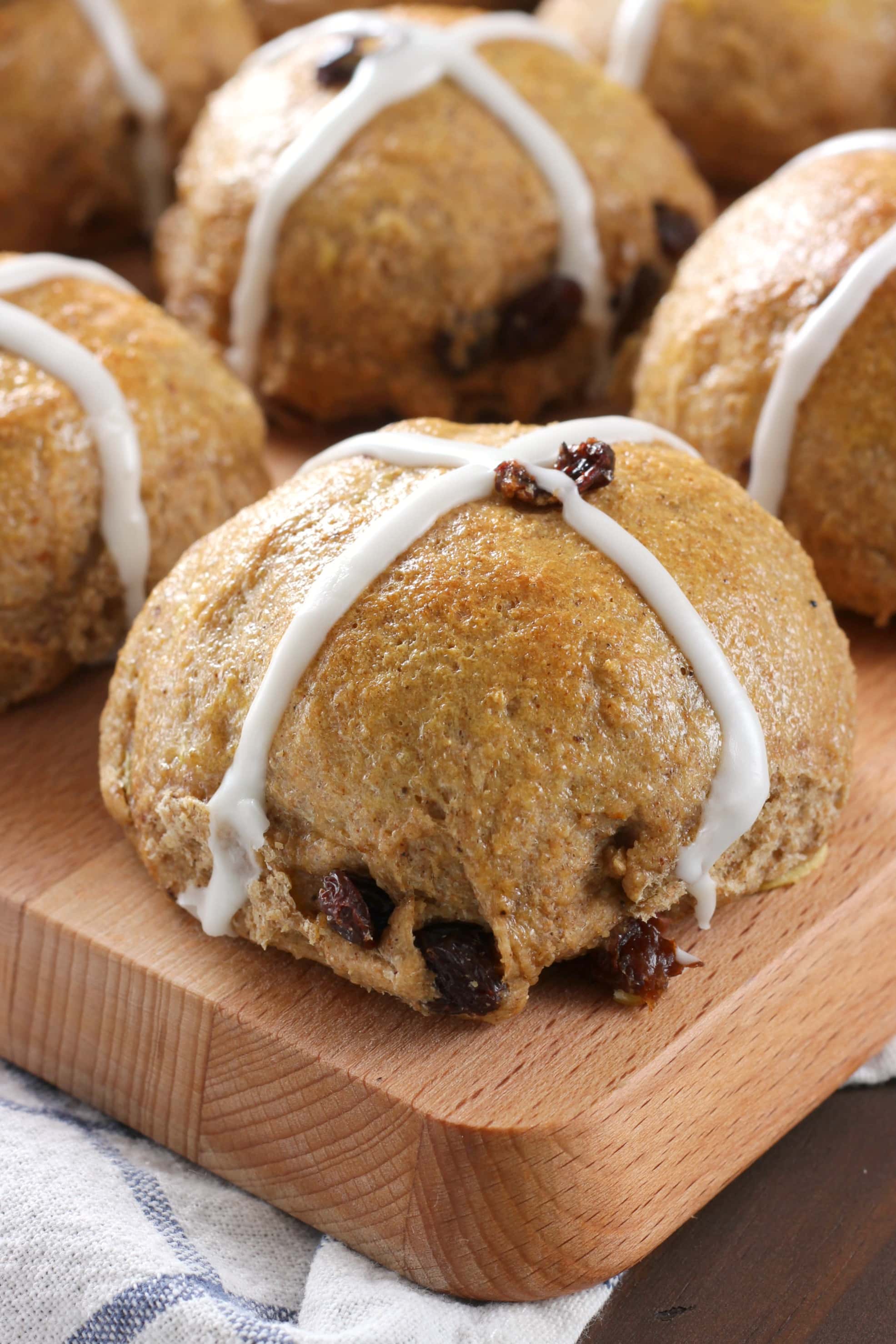 Whole Wheat Hot Cross Buns Recipe from A Kitchen Addiction
