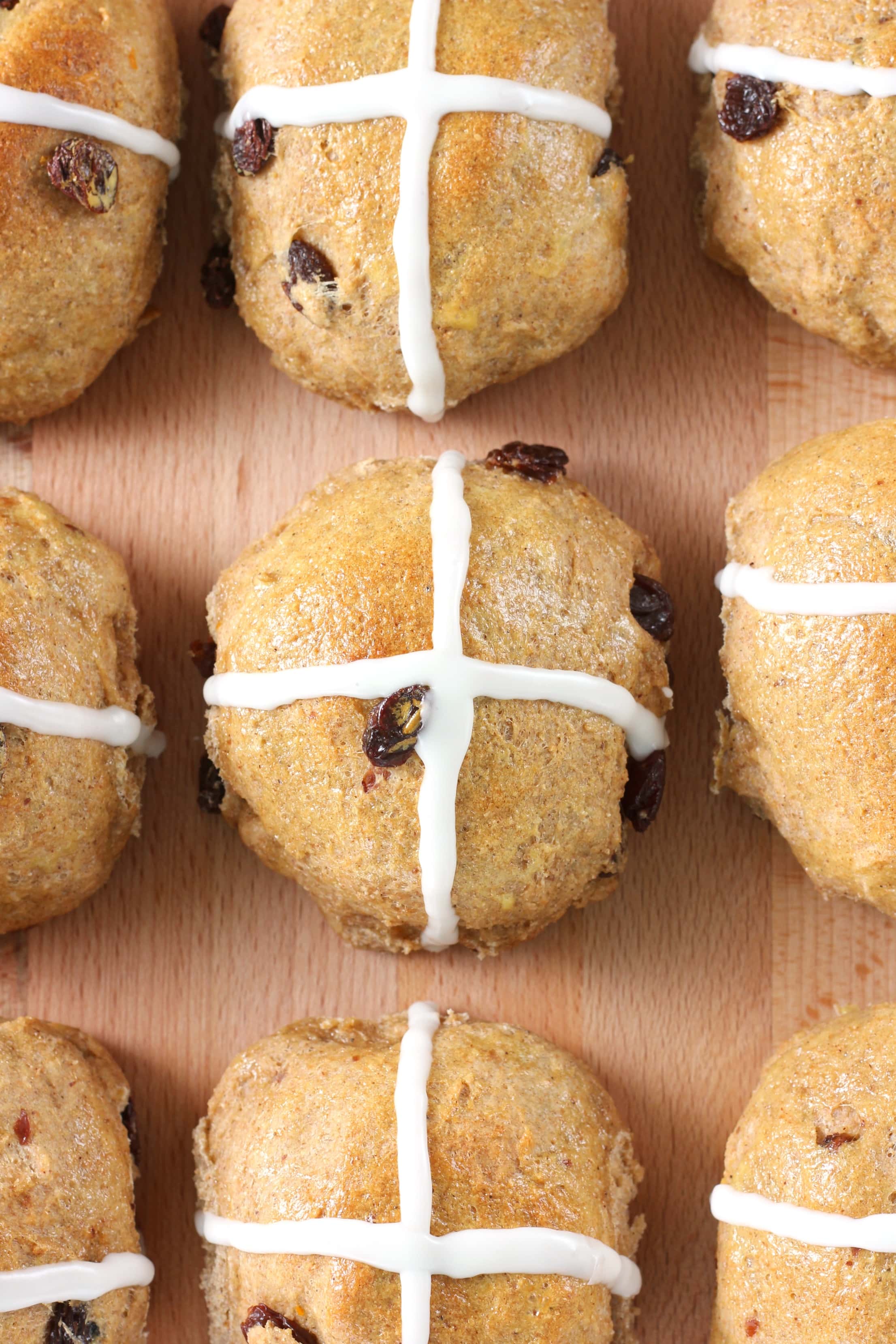 Whole Wheat Hot Cross Buns Recipe from A Kitchen Addiction