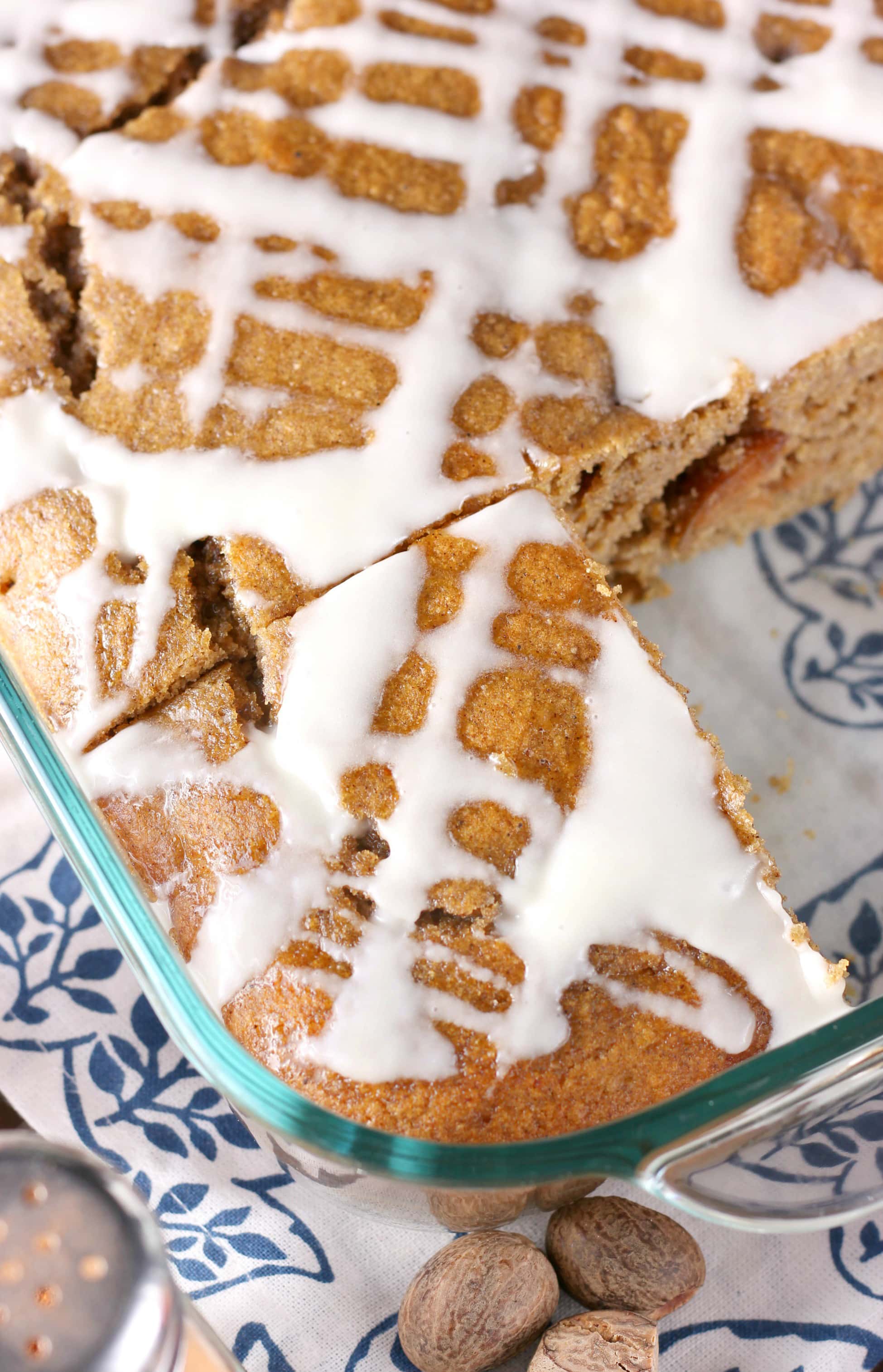 Brown Butter Apple Yogurt Snack Cake Recipe from A Kitchen Addiction