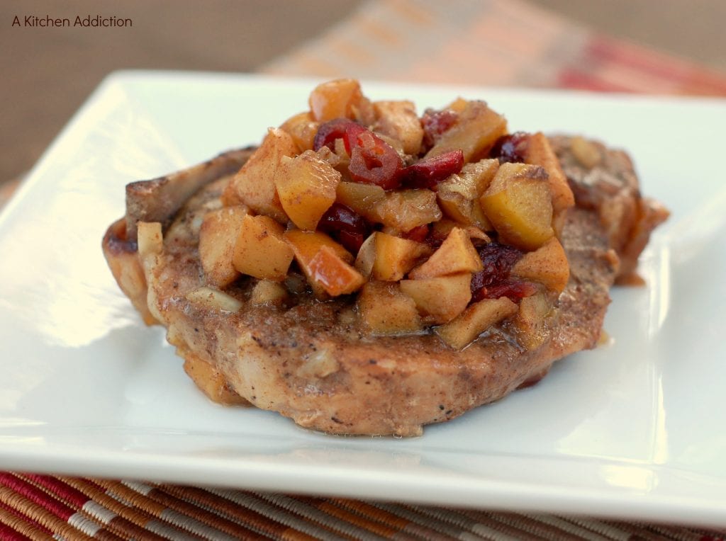 Crock Pot Pork Chops with GingerApple Chutney A Kitchen Addiction