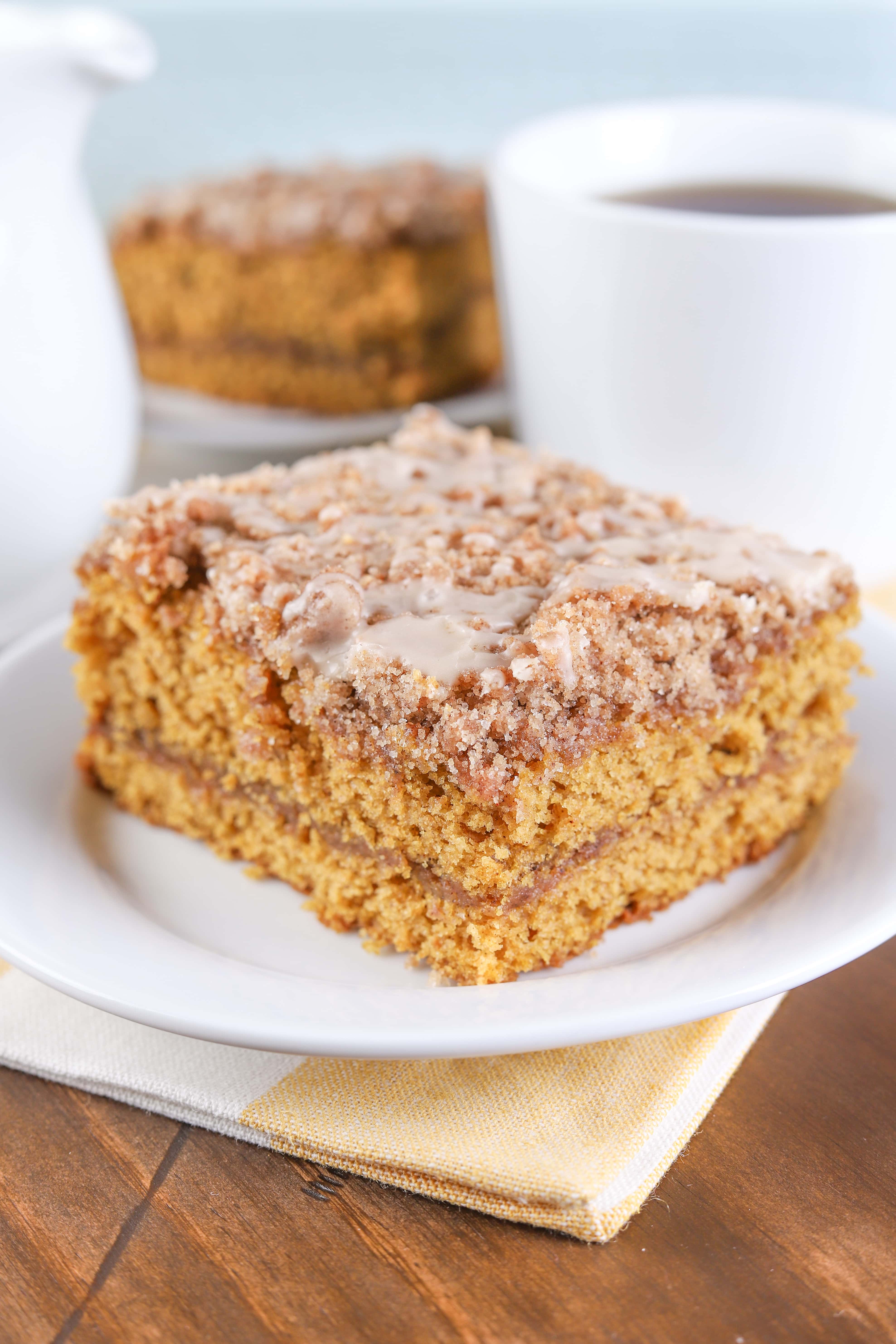 Cinnamon Maple Pumpkin Coffee Cake - A Kitchen Addiction