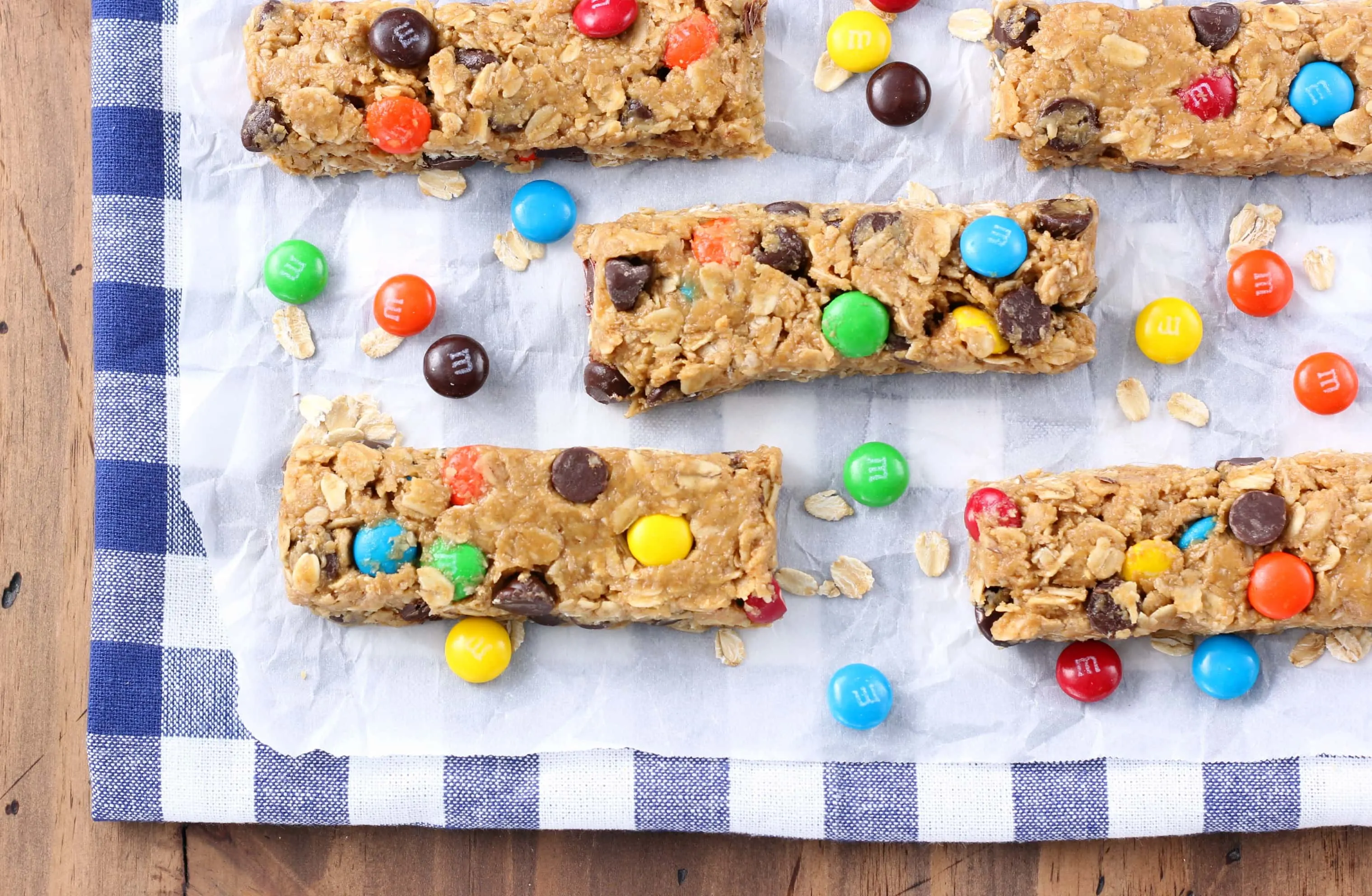 Monster Cookie Granola Bars Recipe from A Kitchen Addiction