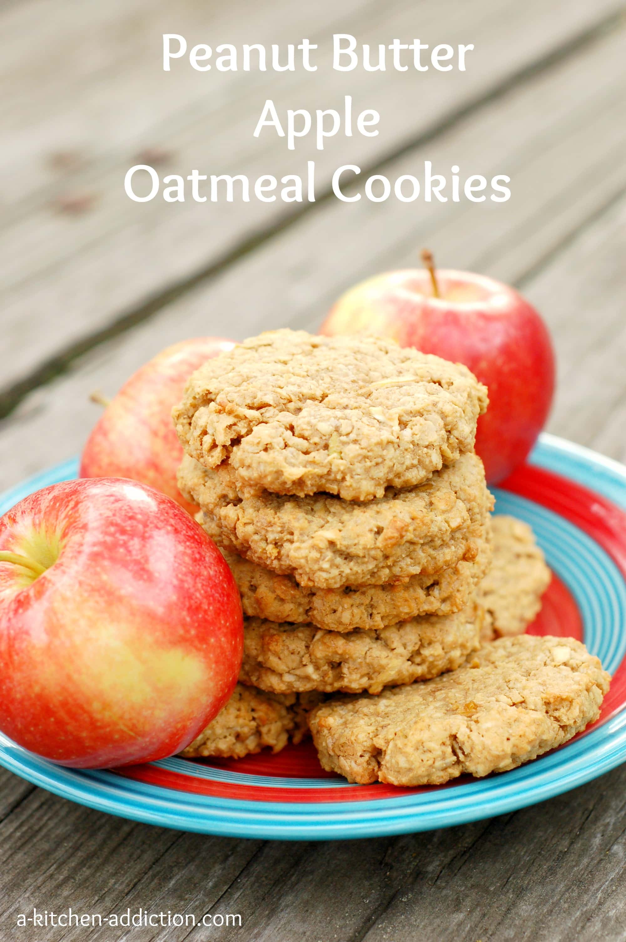 Peanut Butter Apple Oatmeal Cookies - A Kitchen Addiction