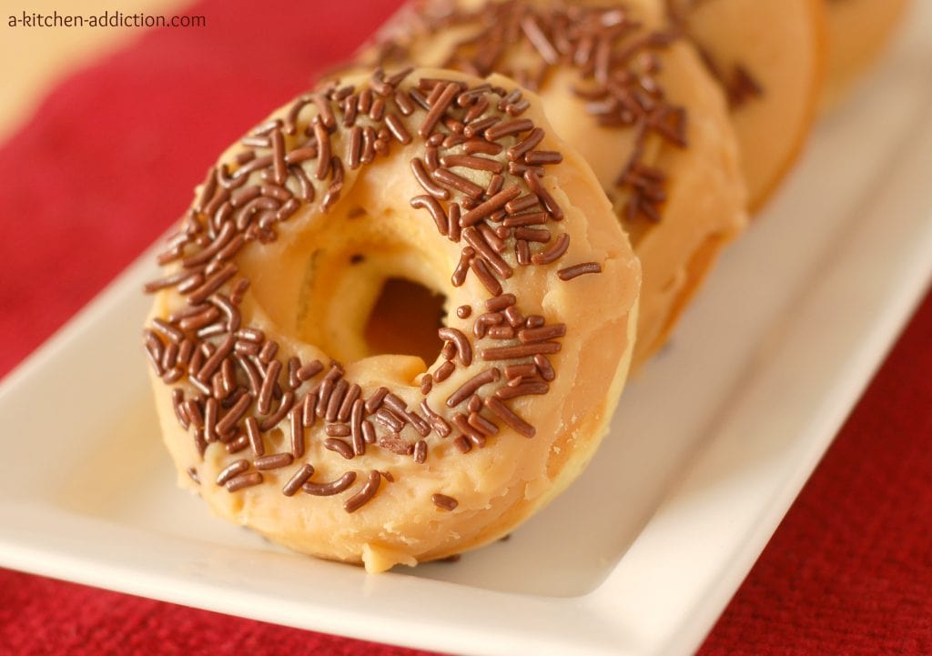 Peanut Butter Glazed Chocolate Chip Donuts A Kitchen Addiction