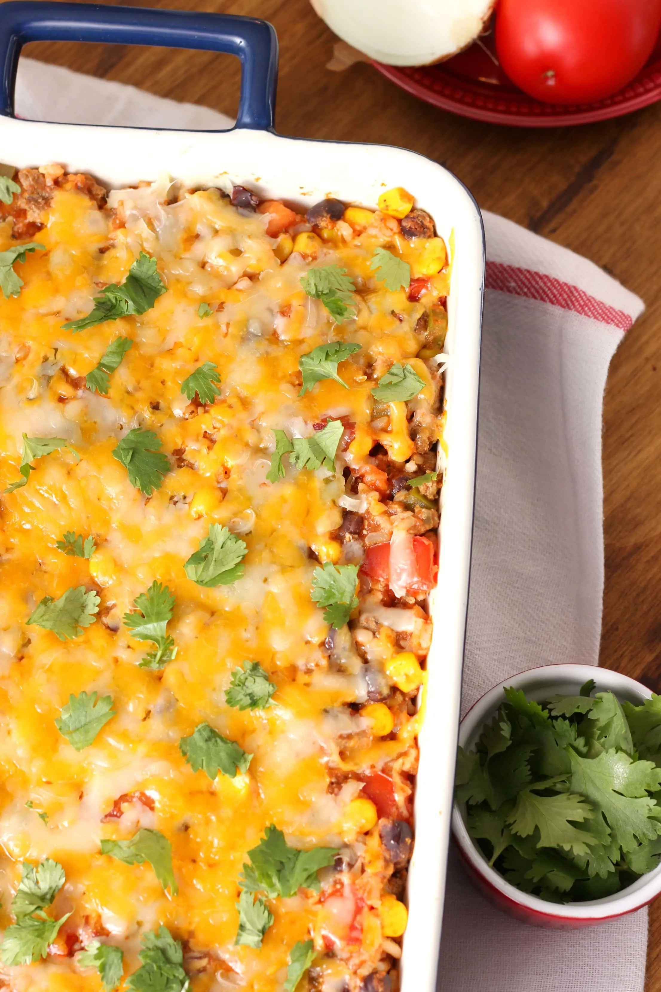 Super Easy Southwestern Stuffed Pepper Casserole Recipe from A Kitchen Addiction