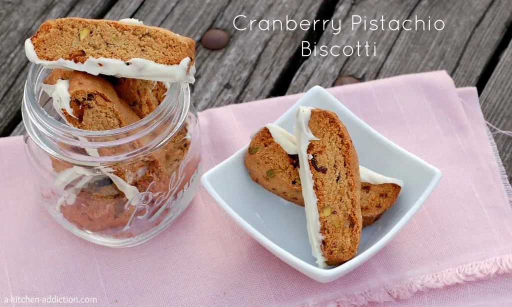 {A Kitchen Addiction} Cranberry Pistachio Biscotti