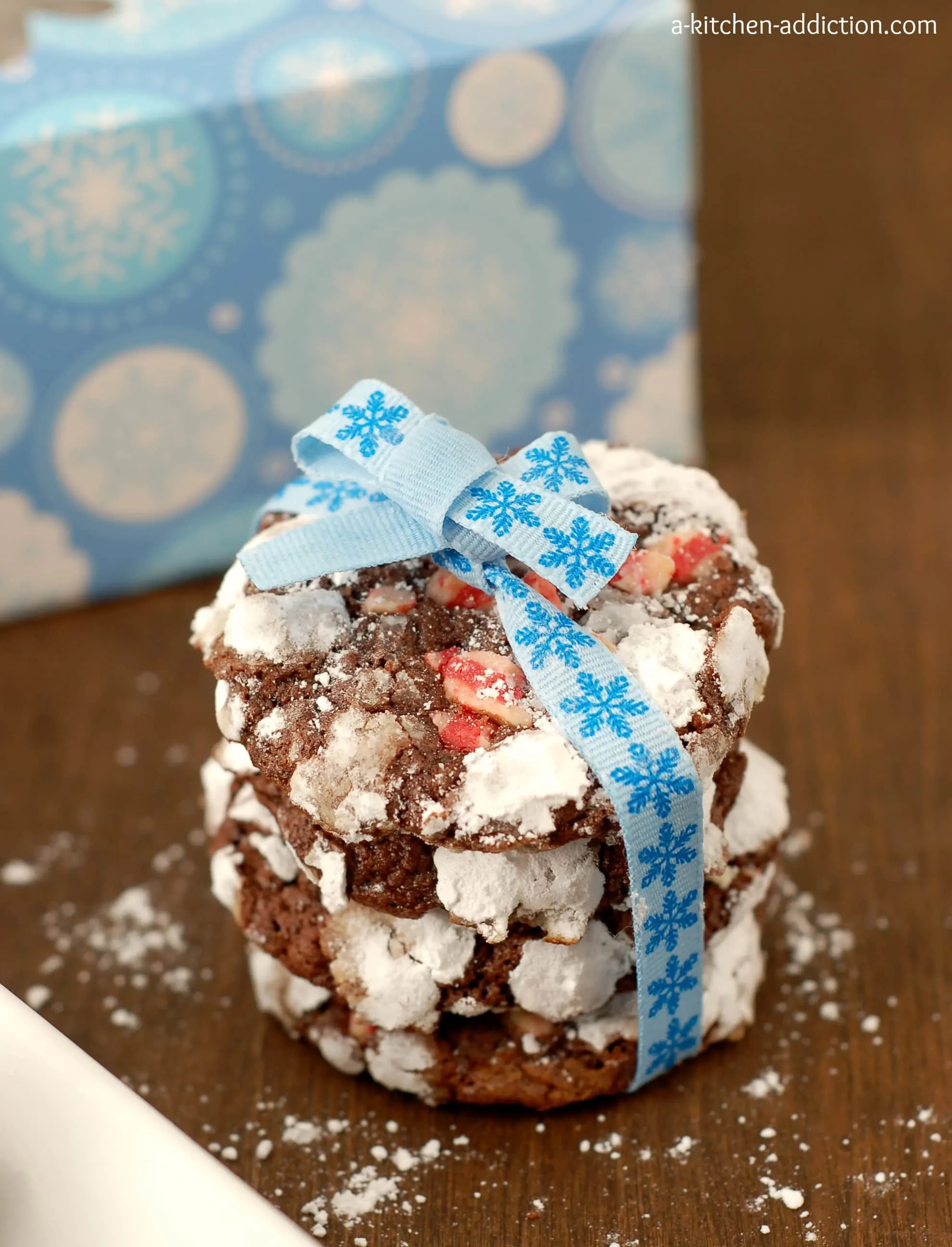 Chocolate Peppermint Crackle Cookies from A Kitchen Addiction