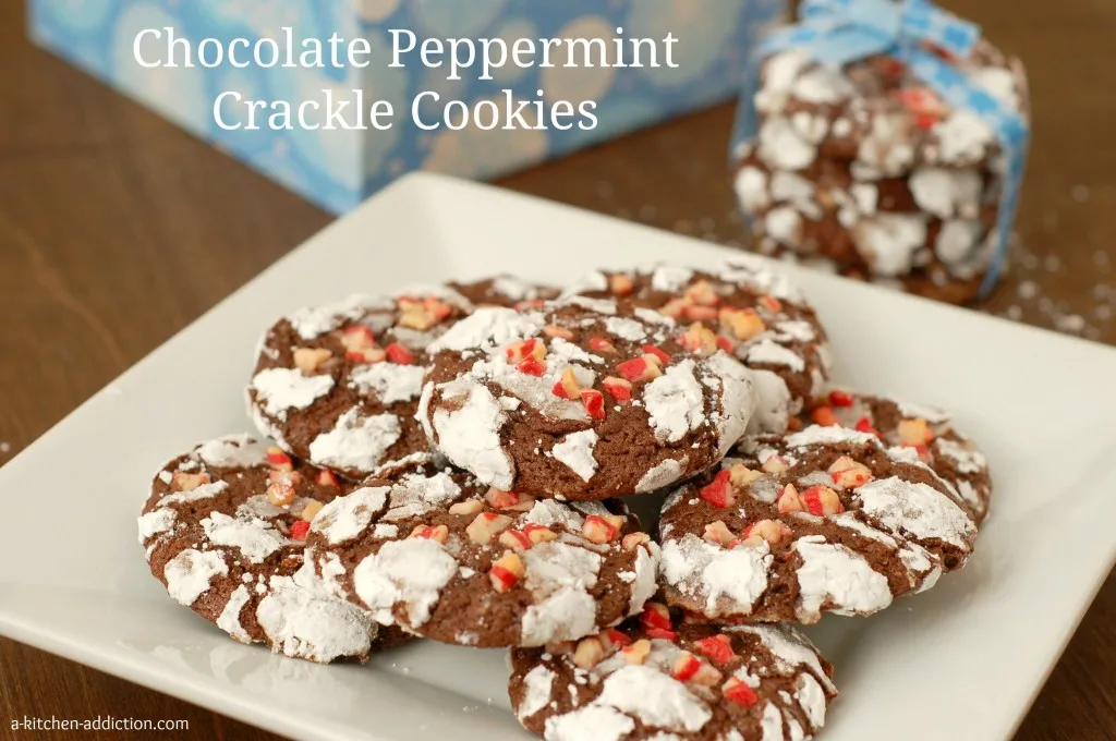 {A Kitchen Addiction} Chocolate Peppermint Crackle Cookies