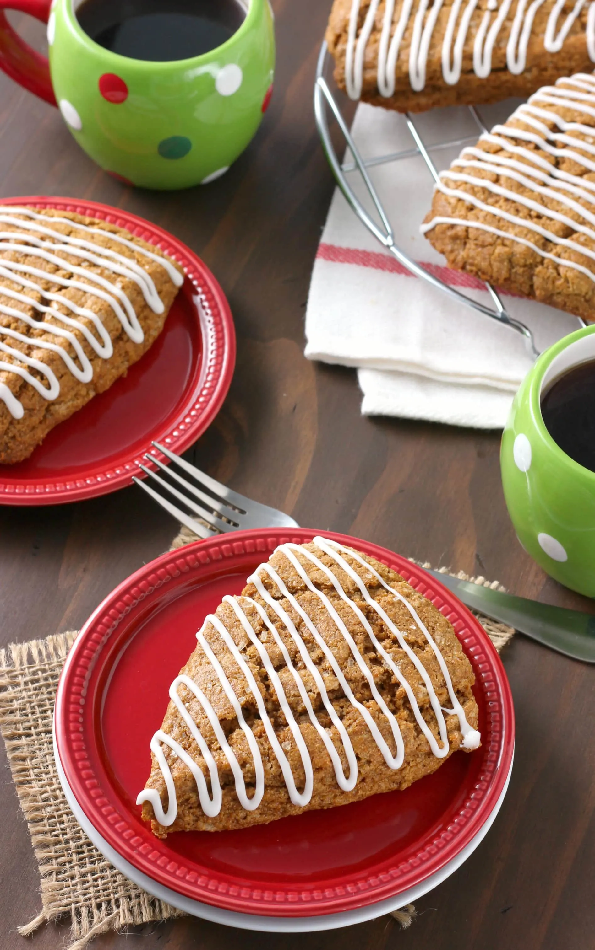 Whole Wheat Gingerbread Scones Recipe from A Kitchen Addiction