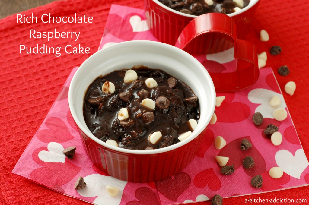 Chocolate Raspberry Pudding Cake #valentinesday