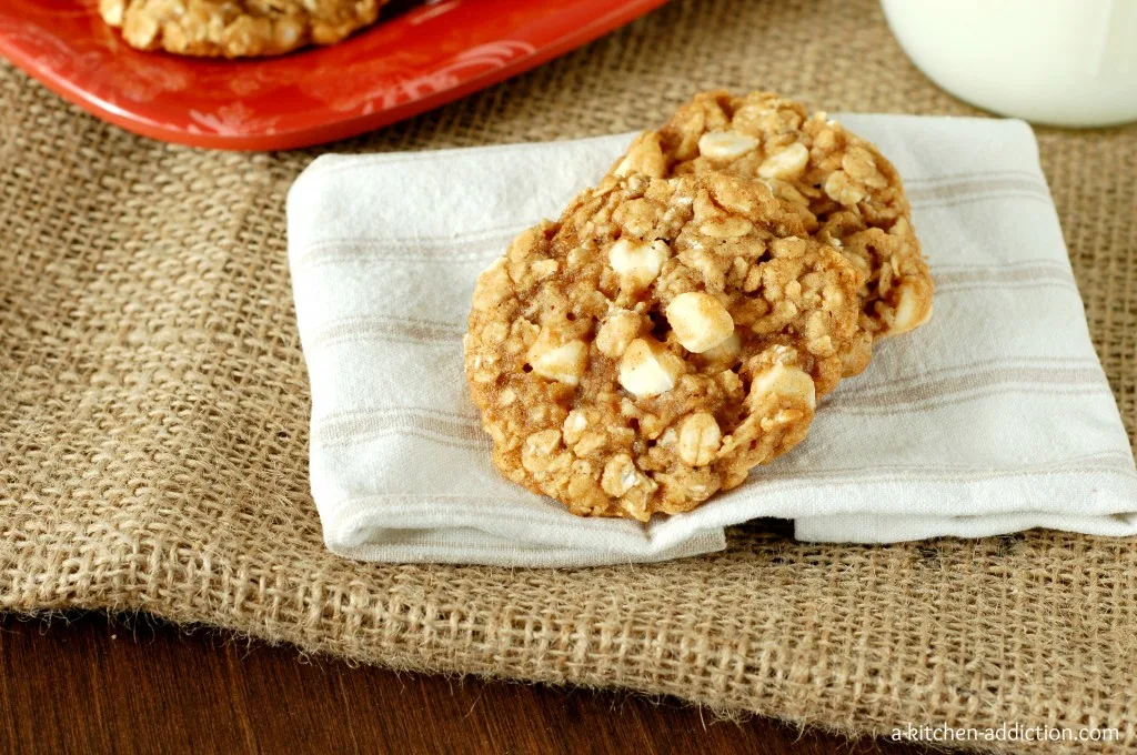 Spiced White Chocolate Chip Oatmeal Cookies