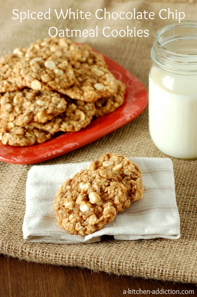 Spiced White Chocolate Chip Oatmeal Cookies