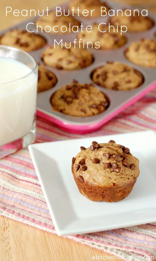 Peanut Butter Banana Chocolate Chip Muffin Recipe