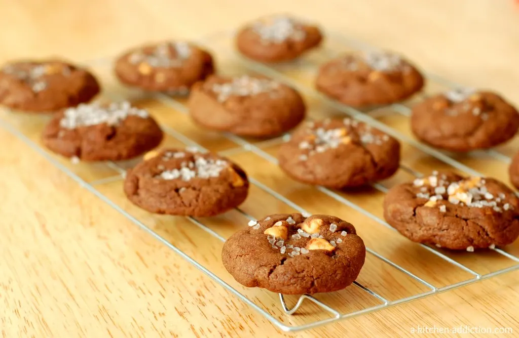 Salted Dark Chocolate Peanut Butter Chip Cookies