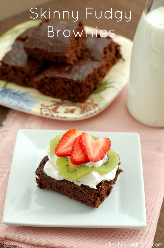 Skinny Fudgy Brownies #easy #recipe #valentinesday