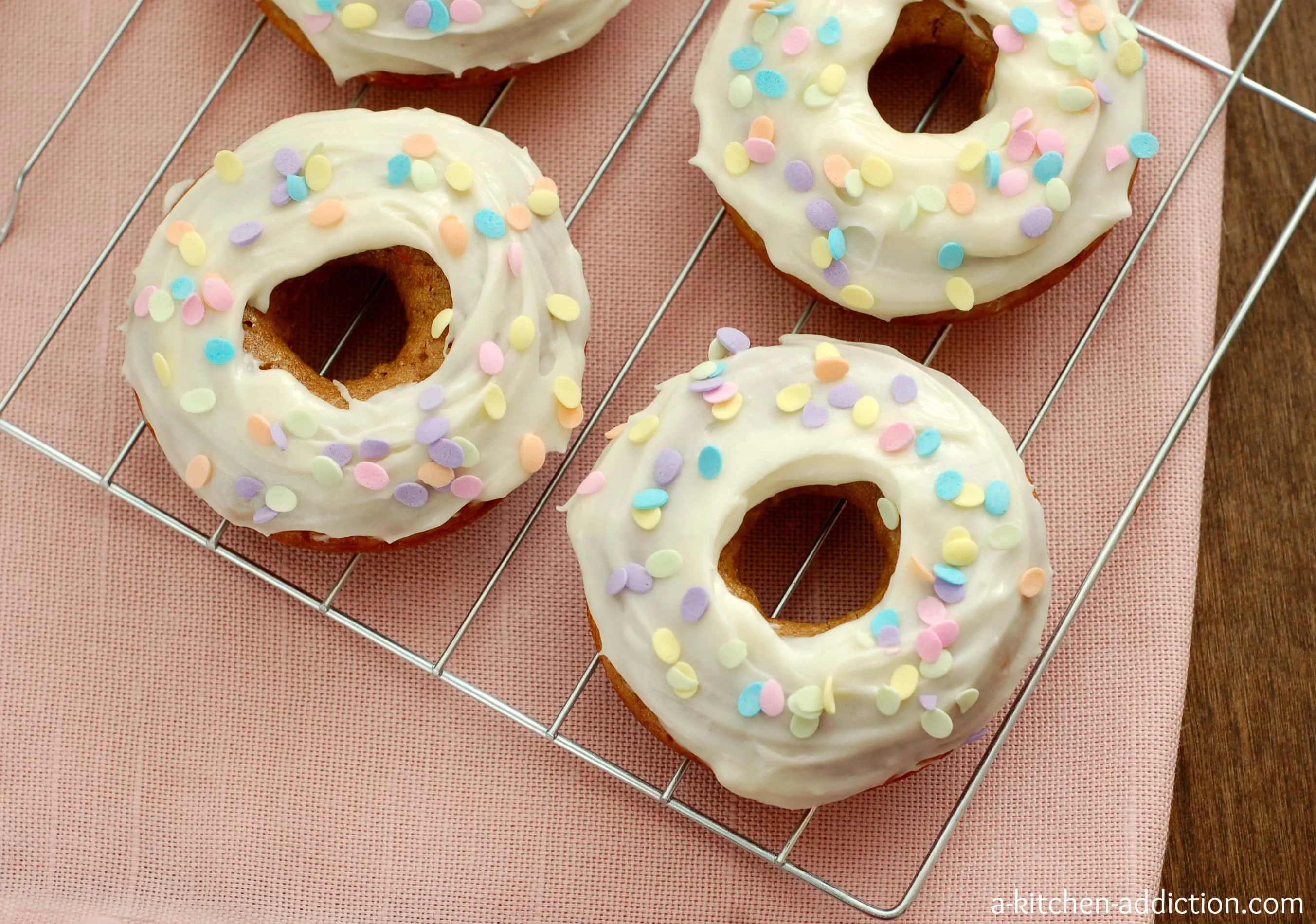 Carrot Cake Donuts Recipe l www.a-kitchen-addiction.com