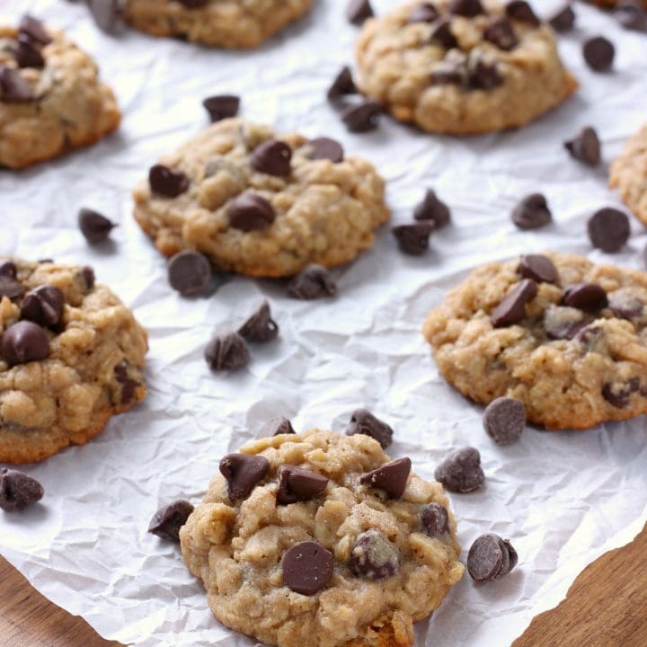 Chocolate Chip Honey Oatmeal Cookies Recipe from A Kitchen Addiction