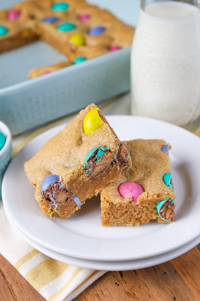 Peanut Butter M&M Cookie Bars A Kitchen Addiction