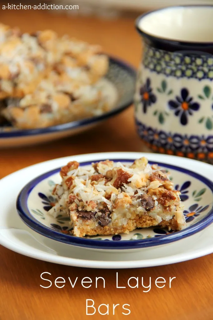 Seven Layer Bars from www.a-kitchen-addiction.com Seven Layer Bars Recipe l www.-akitchen-addiction.com