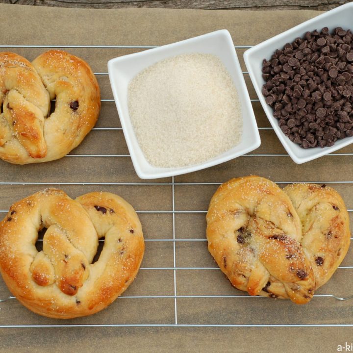 Chocolate Chip Brioche Pretzels Recipe l www.a-kitchen-addiction.com