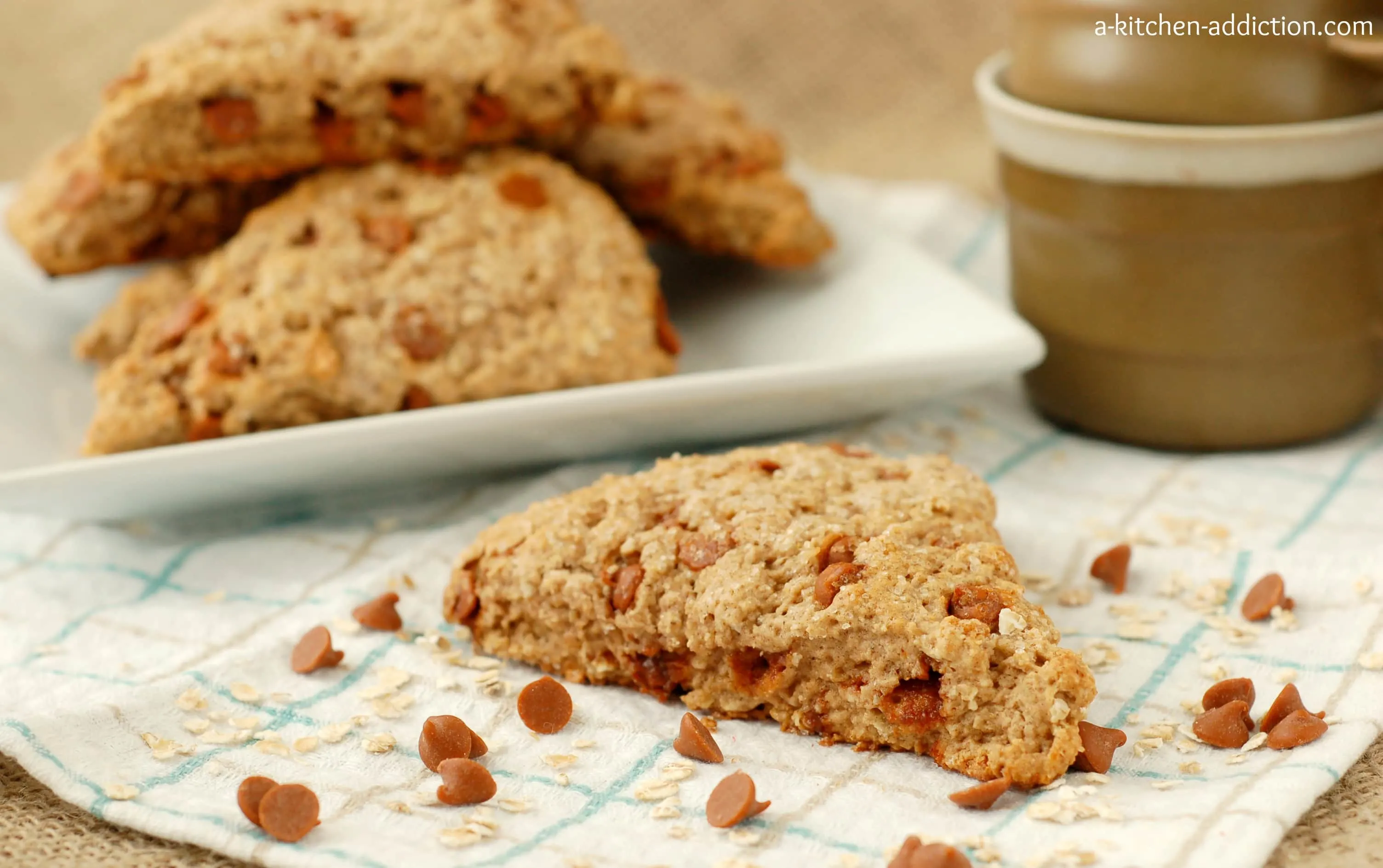 Cinnamon Chip Oatmeal Scones Recipe l www.a-kitchen-addiction.com