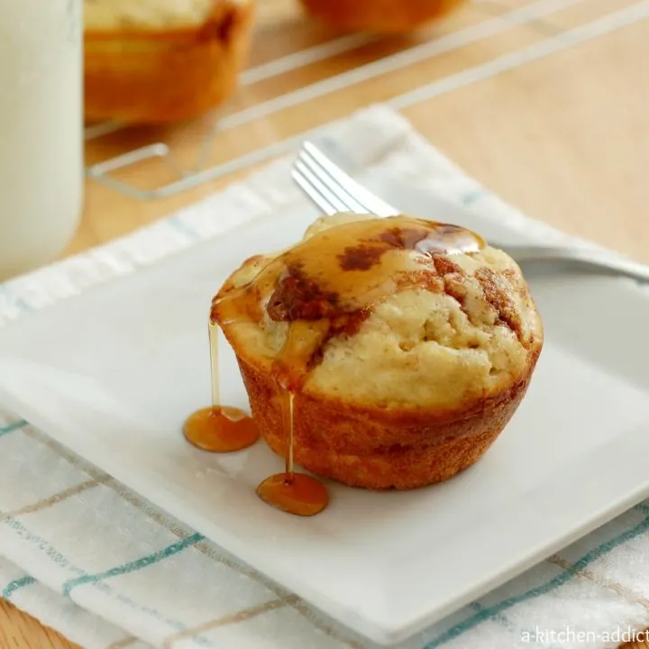 Cinnamon Sugar Pancake Muffins Recipe l www.a-kitchen-addiction.com