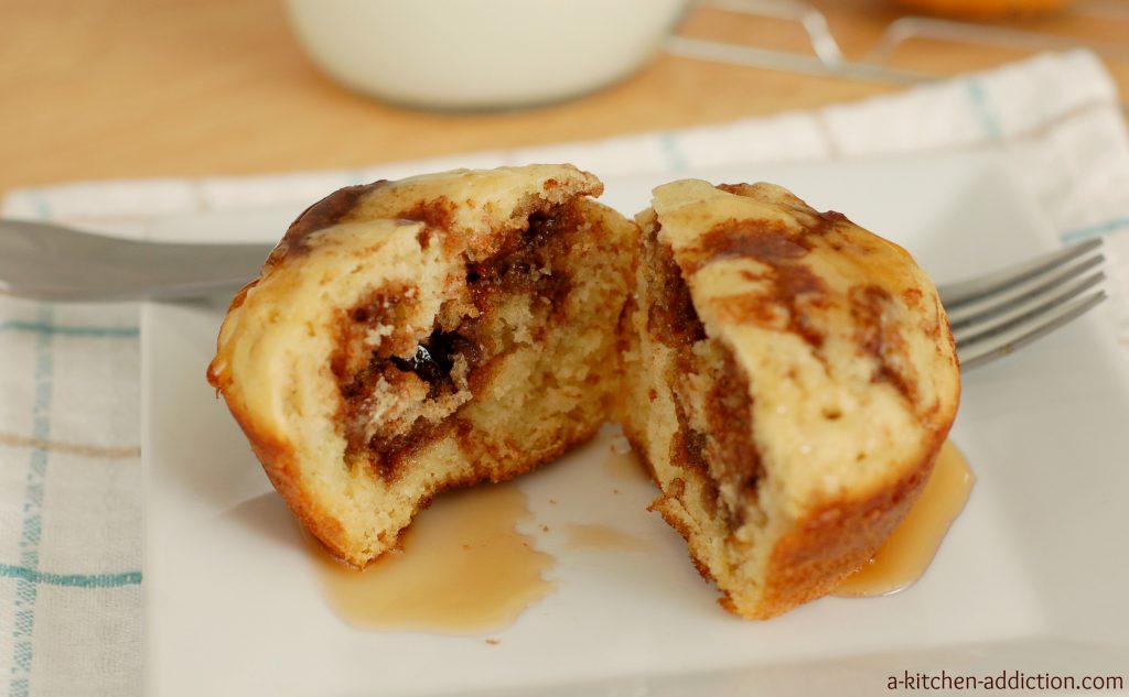 Cinnamon Sugar Pancake Muffins Recipe l www.a-kitchen-addiction.com