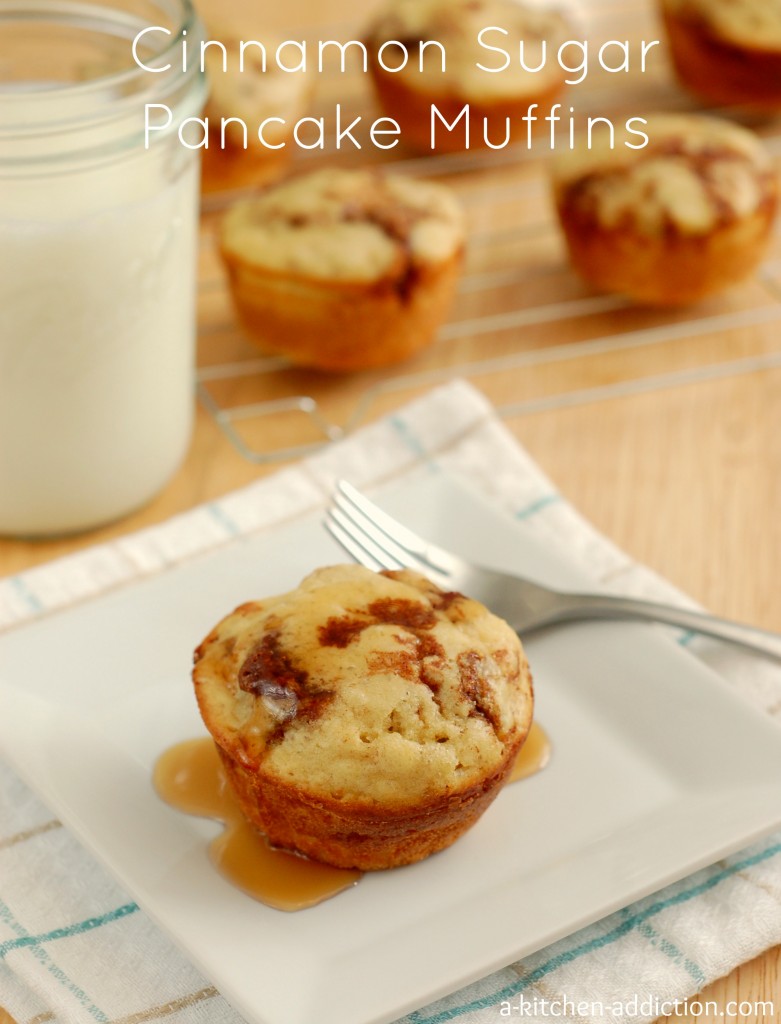 Cinnamon Sugar Pancake Muffins Recipe l www.a-kitchen-addiction.com