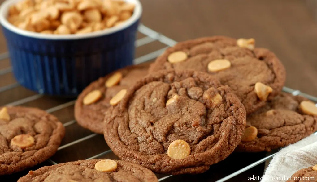 Chewy Nutella Peanut Butter Chip Cookies Recipe l www.a-kitchen-addiction.com