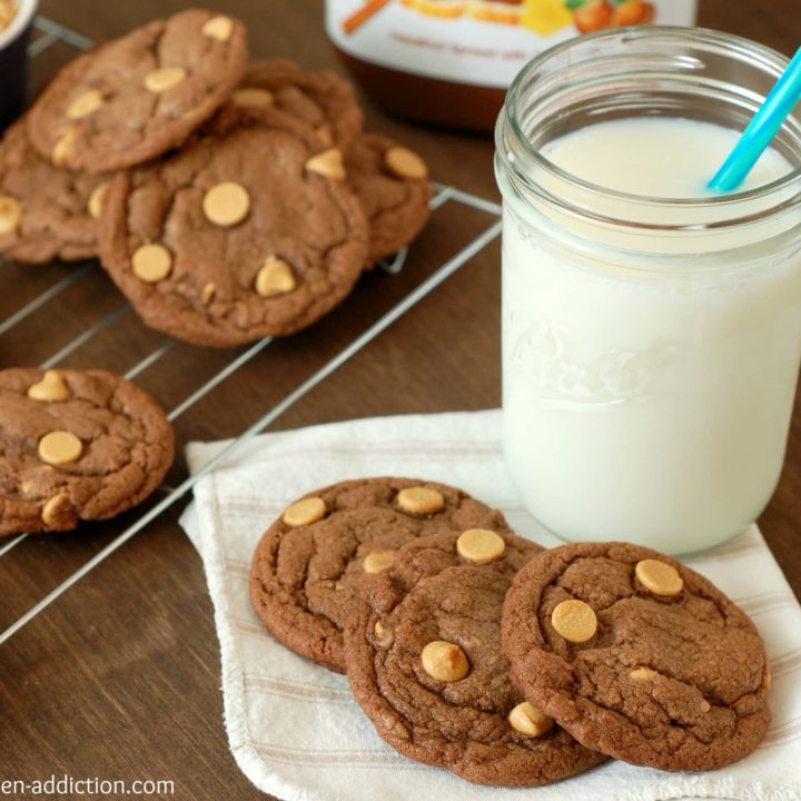 Chewy Nutella Peanut Butter Chip Cookies Recipe l www.a-kitchen-addiction.com