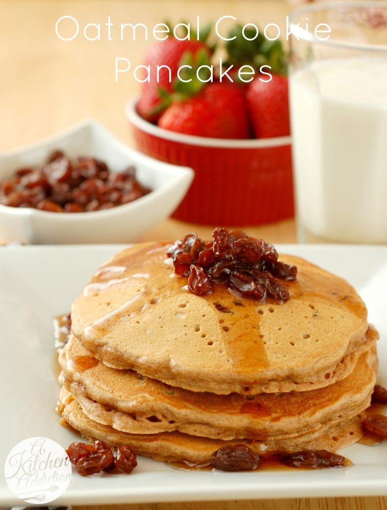 Oatmeal Cookie Pancakes Recipe l www.a-kitchen-addiction.com