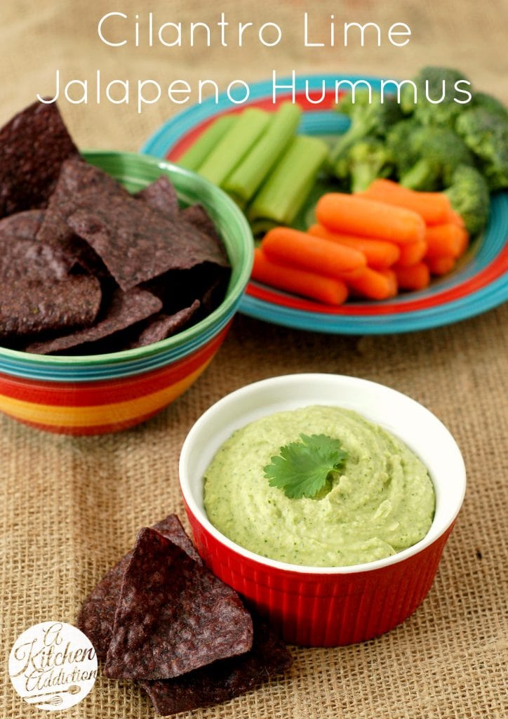 Cilantro Lime Jalapeno Hummus Recipe l www.a-kitchen-addiction.com