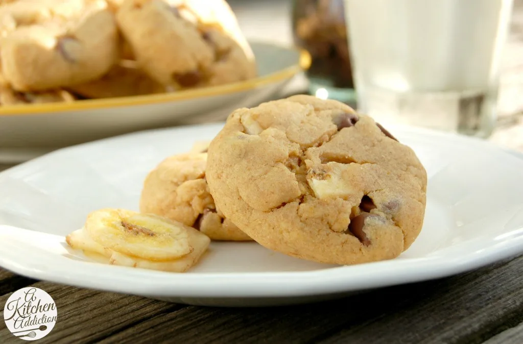 Peanut Butter Chocolate and Banana Chip Cookies Recipe l www.a-kitchen-addiction.com