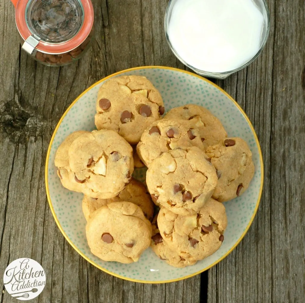 Peanut Butter Chocolate and Banana Chip Cookies Recipe l www.a-kitchen-addiction.com