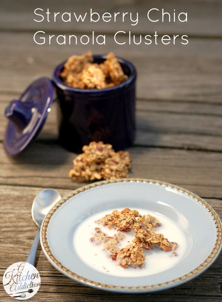 Strawberry Chia Granola Clusters Recipe l www.a-kitchen-addiction.com