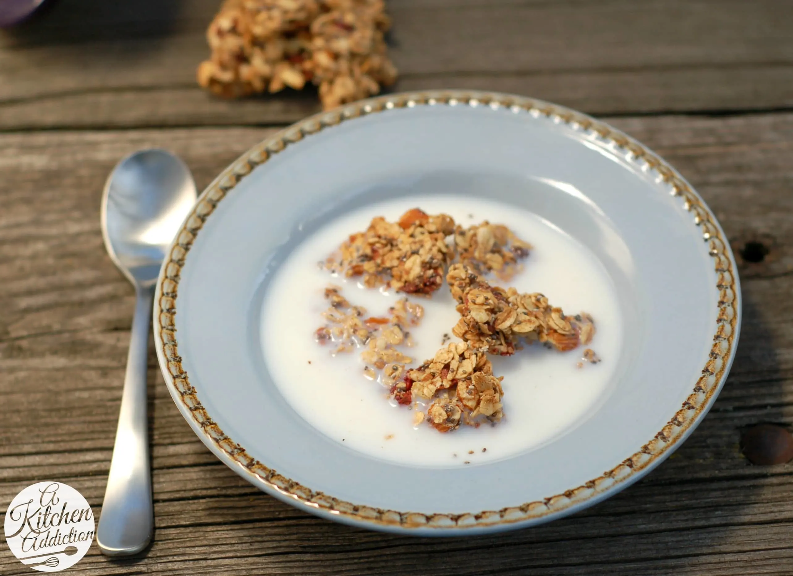 Strawberry Chia Granola Clusters Recipe l www.a-kitchen-addiction.com