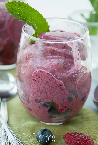 5 Minute Berry Mint Soft Serve Ice Cream