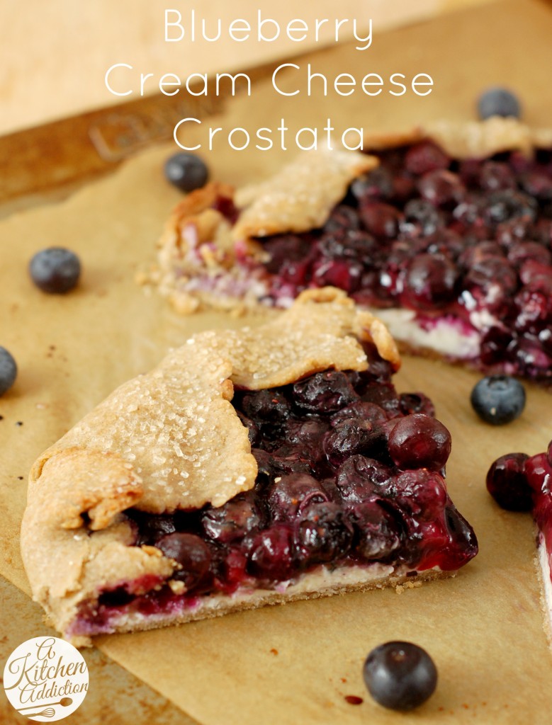 Blueberry Cream Cheese Crostata Recipe l www.a-kitchen-addiction.com