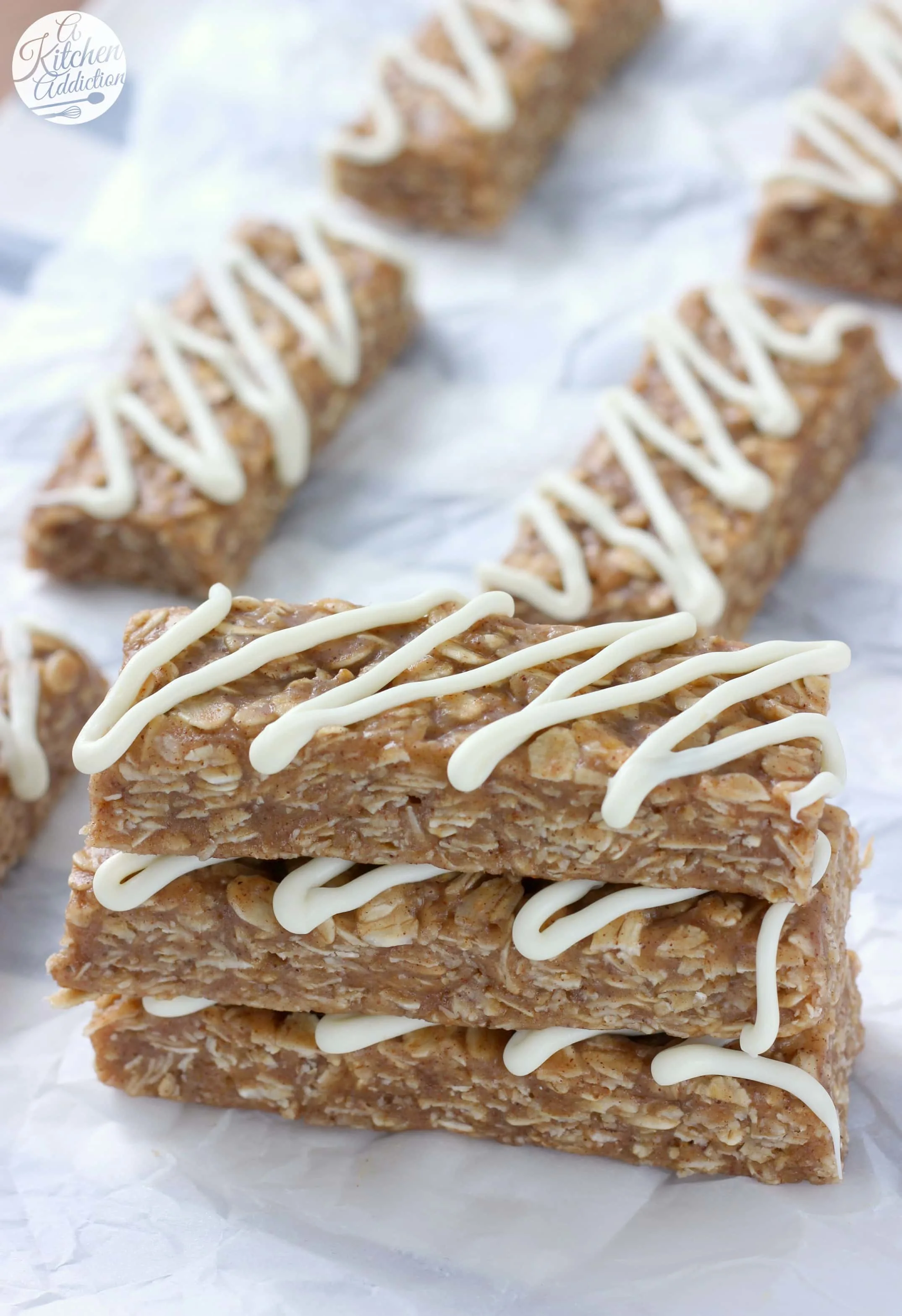 Quick and Easy Snickerdoodle Granola Bars Recipe from A Kitchen Addiction