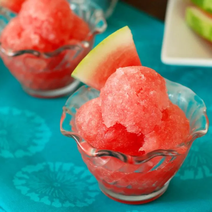 Watermelon Sorbet - No Ice Cream Maker Needed! l www.a-kitchen-addiction.com