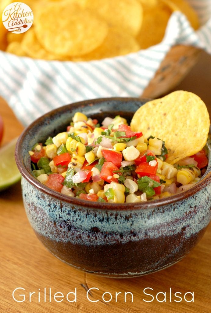 Grilled Corn Salsa Recipe l www.a-kitchen-addiction.com