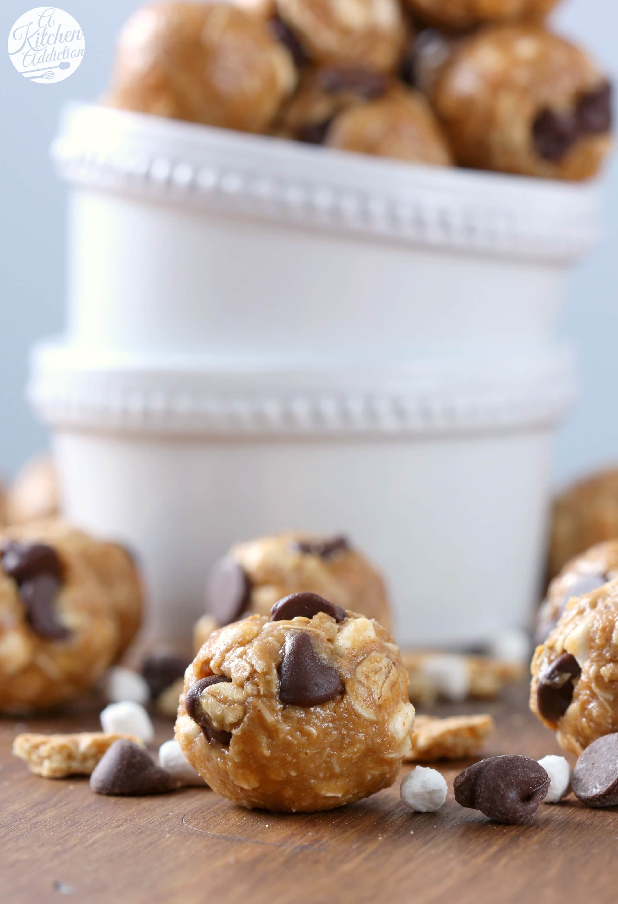 Easy Peanut Butter Smores Granola Bites Recipe from A Kitchen Addiction
